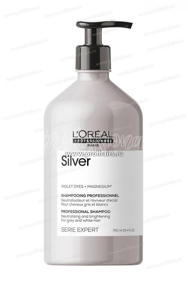 L'Oreal Silver Шампунь для блеска седых и обесцвеченных волос 750 мл.