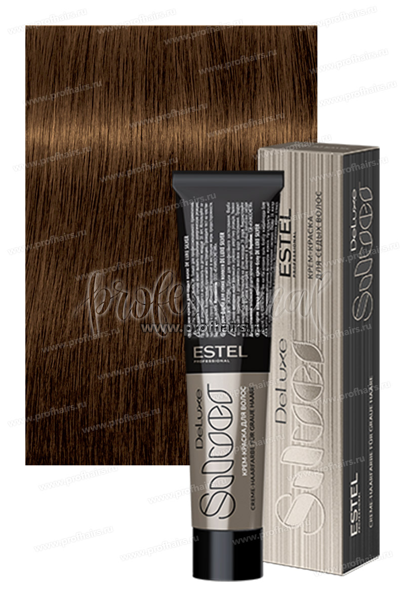 Estel De Luxe Silver 6/74 Темно-русый коричнево-медный  Крем-краска для седых волос 60 мл.