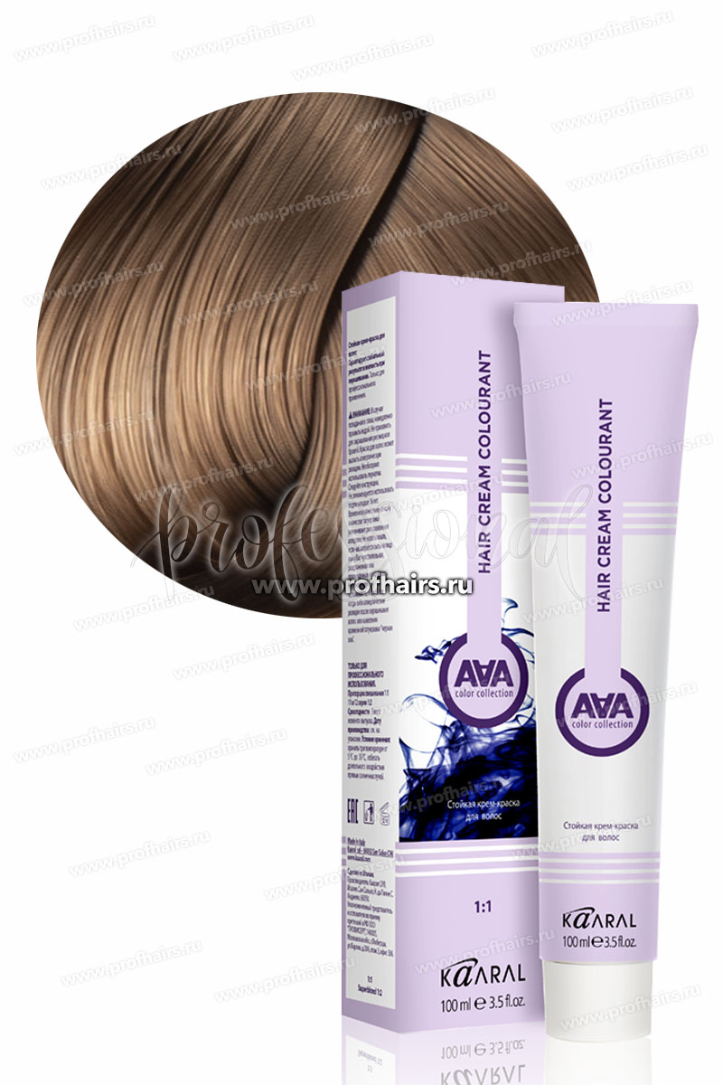 Kaaral AAA Стойкая краска для волос 9.14 Очень светлый пепельно-карамельный блондин 100 мл.