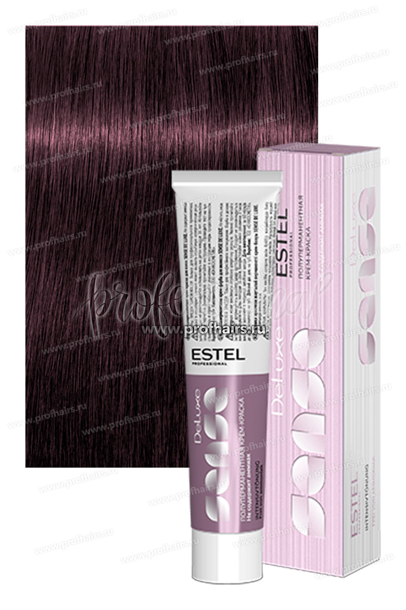 Estel Sense DeLuxe 4/65 Шатен фиолетово-красный Полуперманентная крем-краска 60 мл.