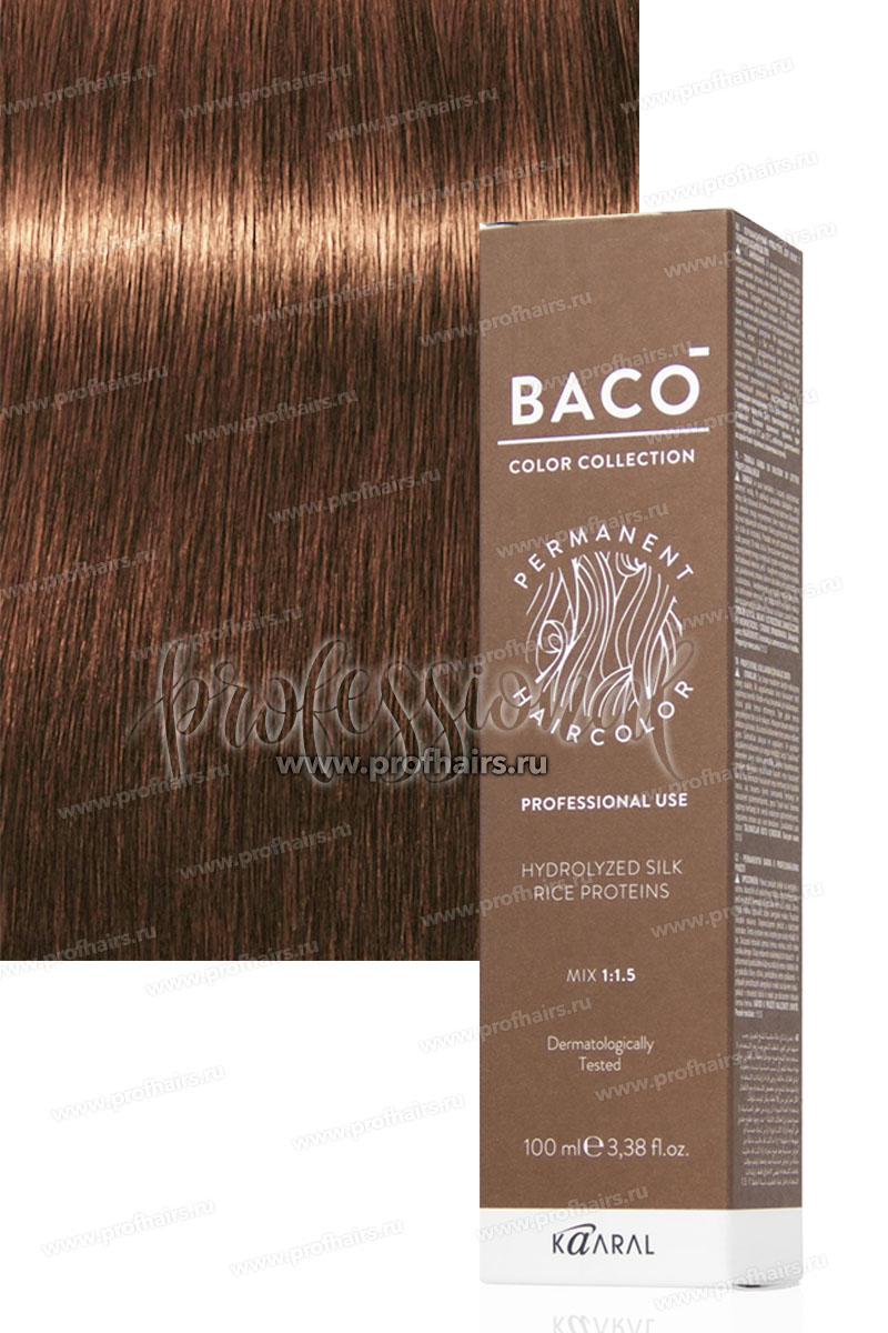 Kaaral Baco Стойкая краска для волос 6.38 Темный блондин золотисто-коричневый  100 мл.