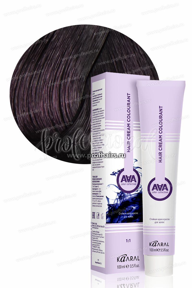 Kaaral AAA Стойкая краска для волос 5.2 Светлый фиолетовый каштан 100 мл.