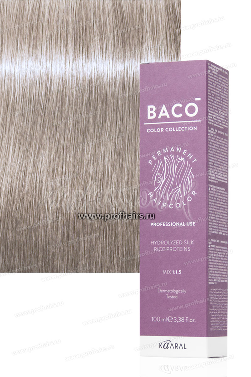 Kaaral Baco Стойкая краска для волос 10.10 Очень-очень светлый пепельный блондин 100 мл.