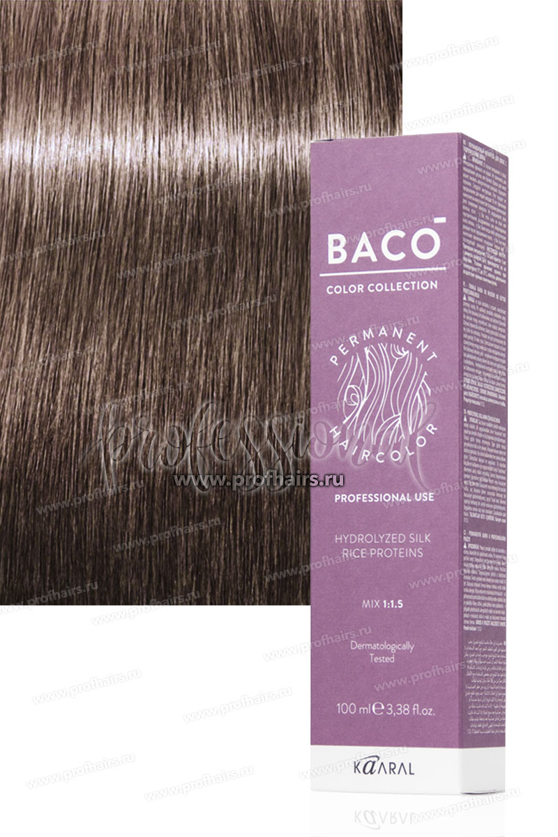 Kaaral Baco Стойкая краска для волос 7.12 Блондин пепельно-фиолетовый 100 мл.