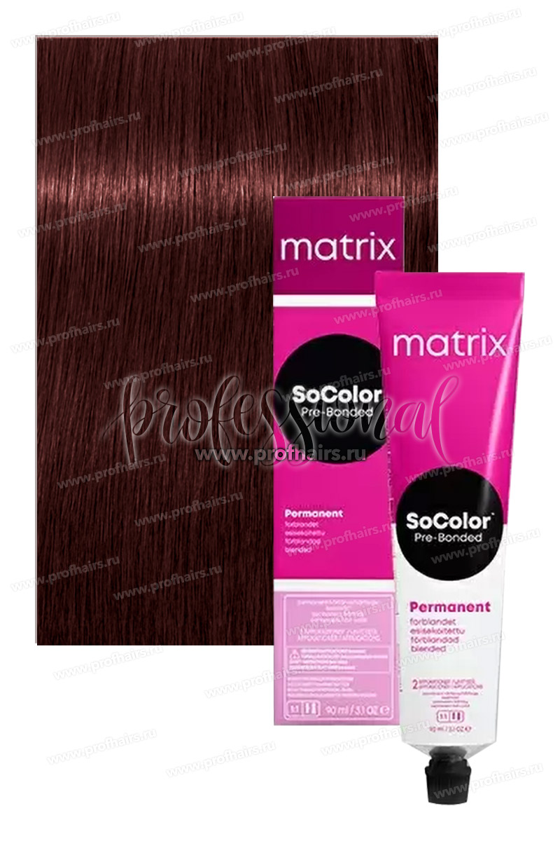 Matrix SoColor Pre-Bonded 6BR Темный шатен коричневый красный 90 мл.