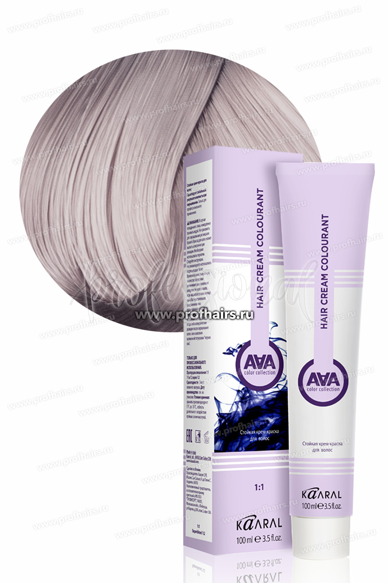 Kaaral AAA Стойкая краска для волос 10.29 Очень-очень светлый блондин фиолетовый сандре 100 мл.