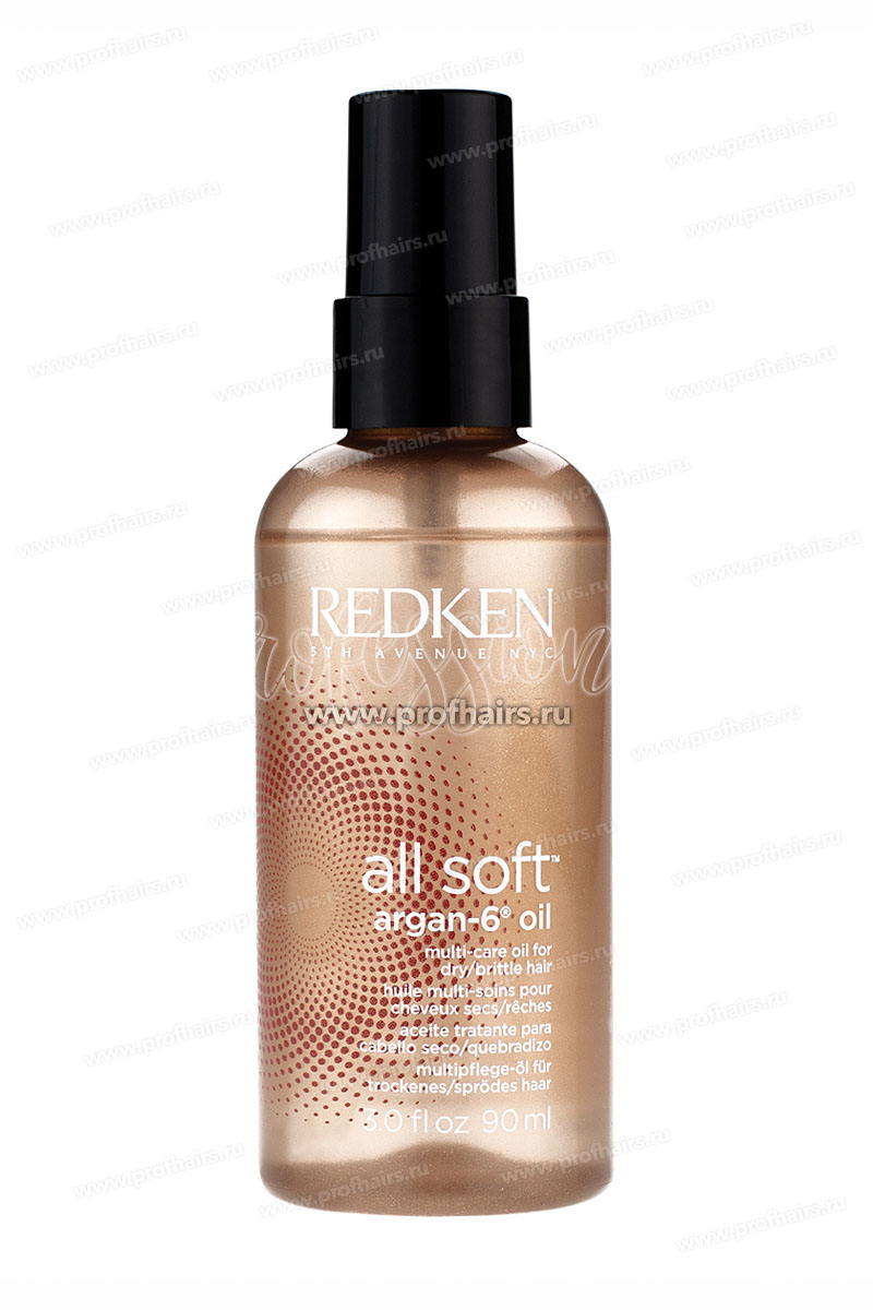 Redken All Soft Argan-6 Oil Аргановое масло для ослепительного блеска и интенсивного восстановления поврежденных волос 90 мл.
