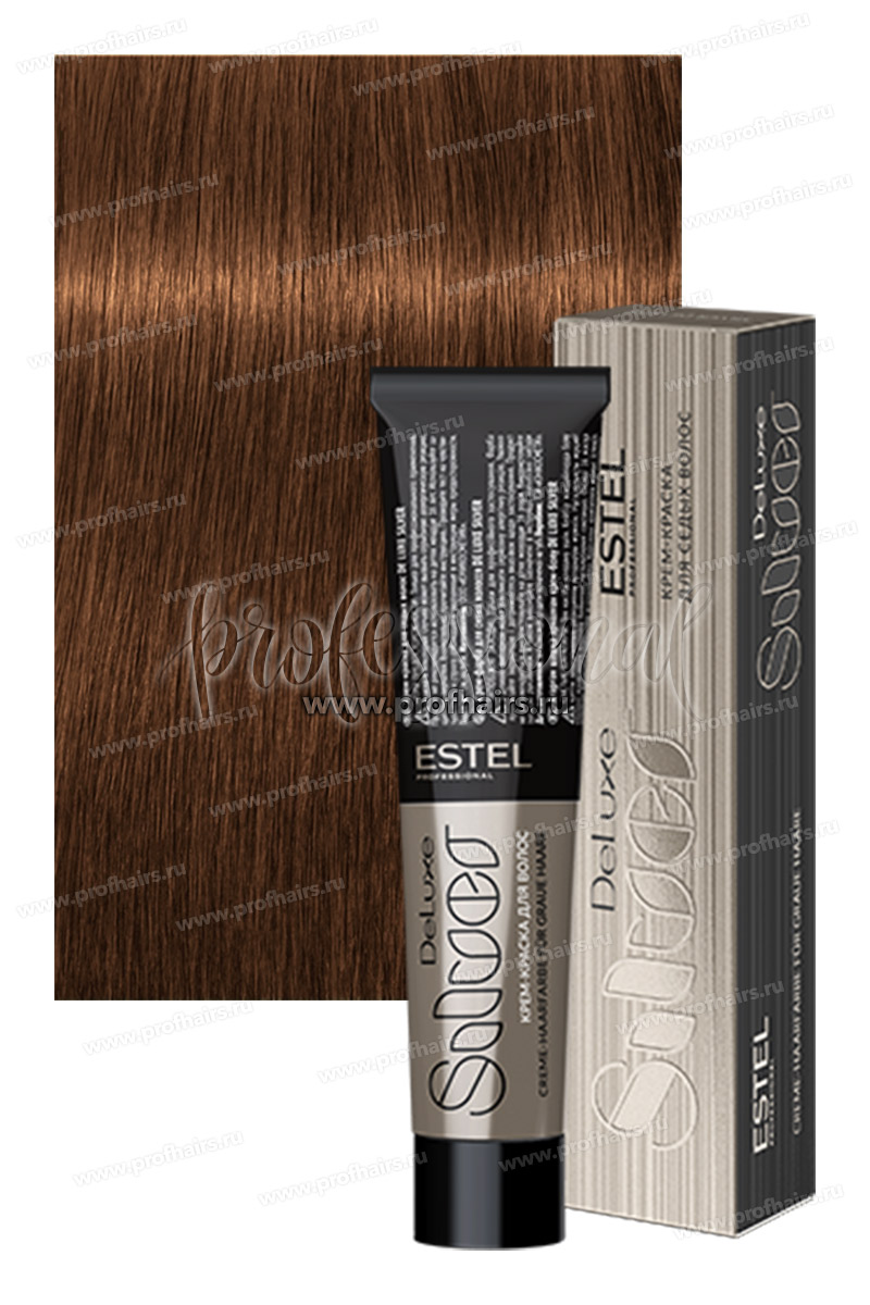 Estel De Luxe Silver 7/47 Русый медно-коричневый  Крем-краска для седых волос 60 мл.