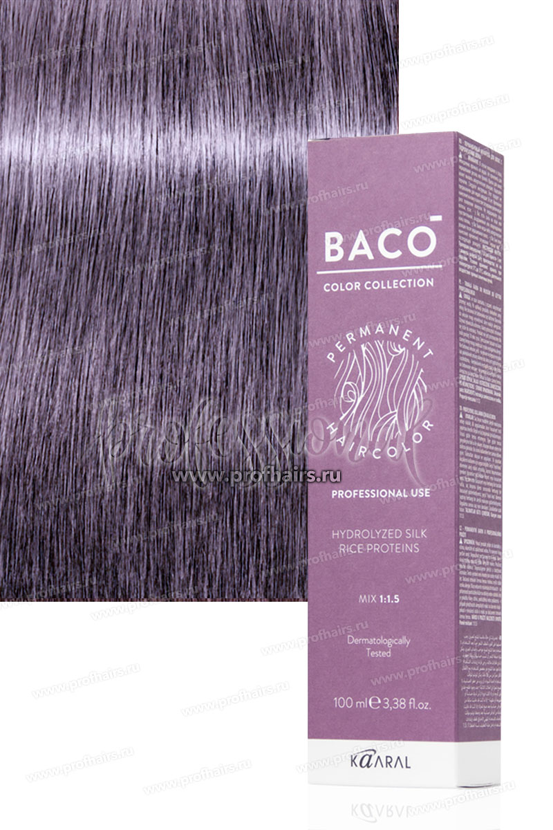 Kaaral Baco Стойкая краска для волос 8.22 Светлый блондин интенсивно-фиолетовый 100 мл.