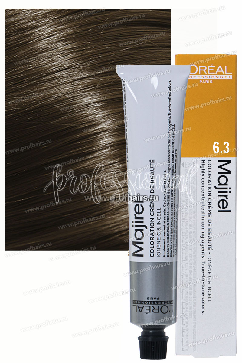 L'Oreal Majirel Краска для волос Мажирель 6.3 Темный блондин золотистый 50 мл.