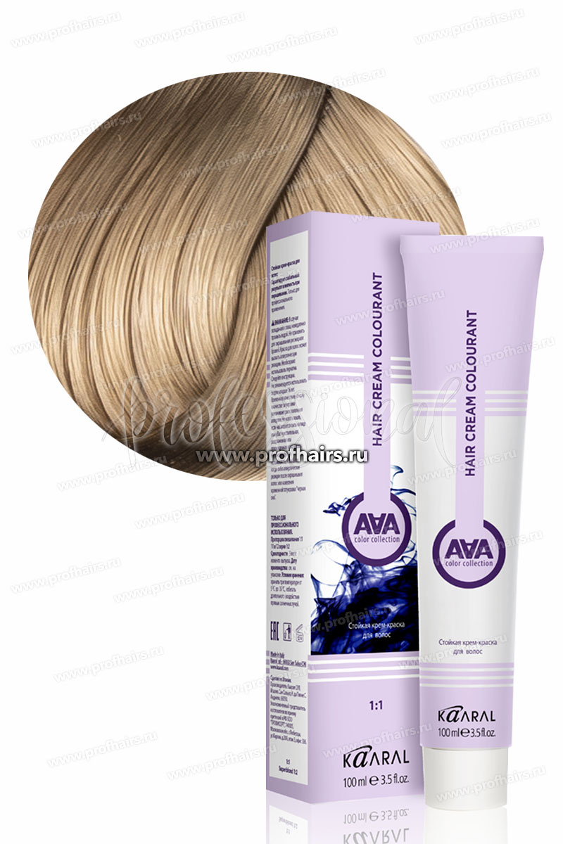 Kaaral AAA Стойкая краска для волос 9.81 Очень светлый блондин бежево-пепельный 100 мл.