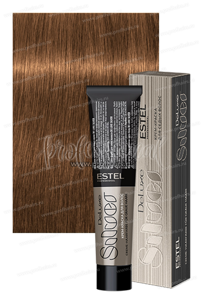 Estel De Luxe Silver 8/47 Светло-русый медно-коричневый  Крем-краска для седых волос 60 мл.