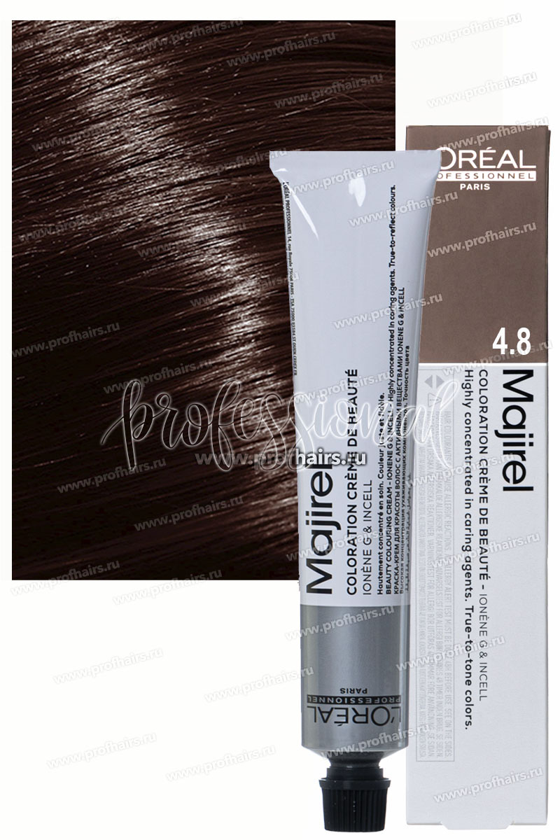 L'Oreal Majirel Краска для волос Мажирель 4.8 Шатен мокка  50 мл.