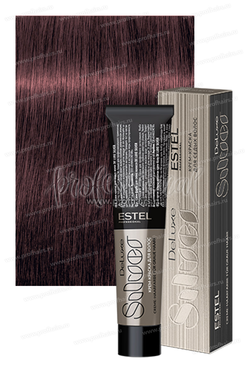 Estel De Luxe Silver 6/76 Темно-русый коричнево-фиолетовый  Крем-краска для седых волос 60 мл.