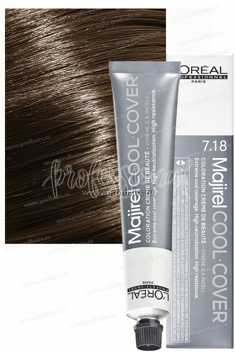 Loreal Majirel Cool Cover CC 7.18 Блондин пепельный мокка Краска для волос 50 мл.