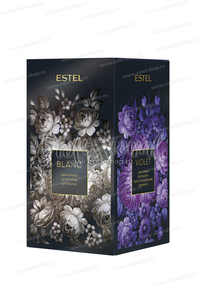 Estel  Набор Трилогия компаньонов Blanc Цветочный шампунь для волос 250 мл. + Violet Цветочный бальзам-восстановление для волос 200 мл.+ Rouge Цветочное молочко для тела 150 мл.