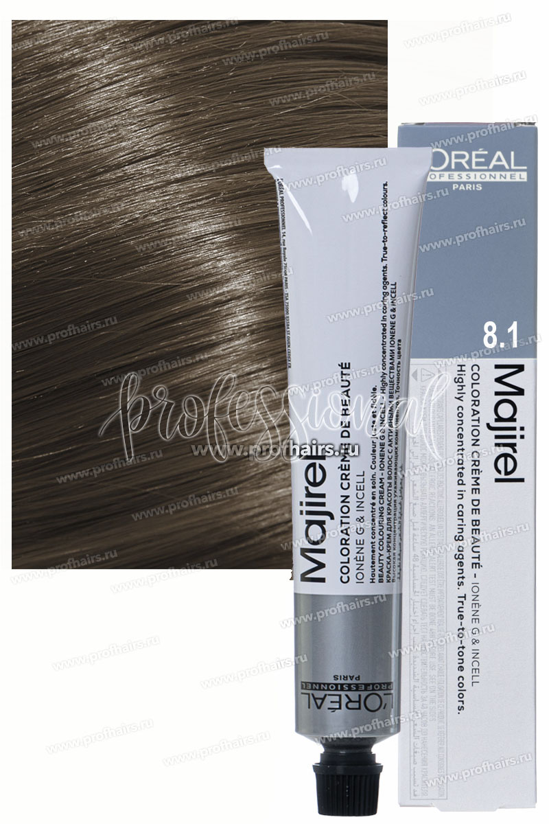 L'Oreal Majirel Краска для волос Мажирель 8.1 Светлый блондин пепельный 50 мл.