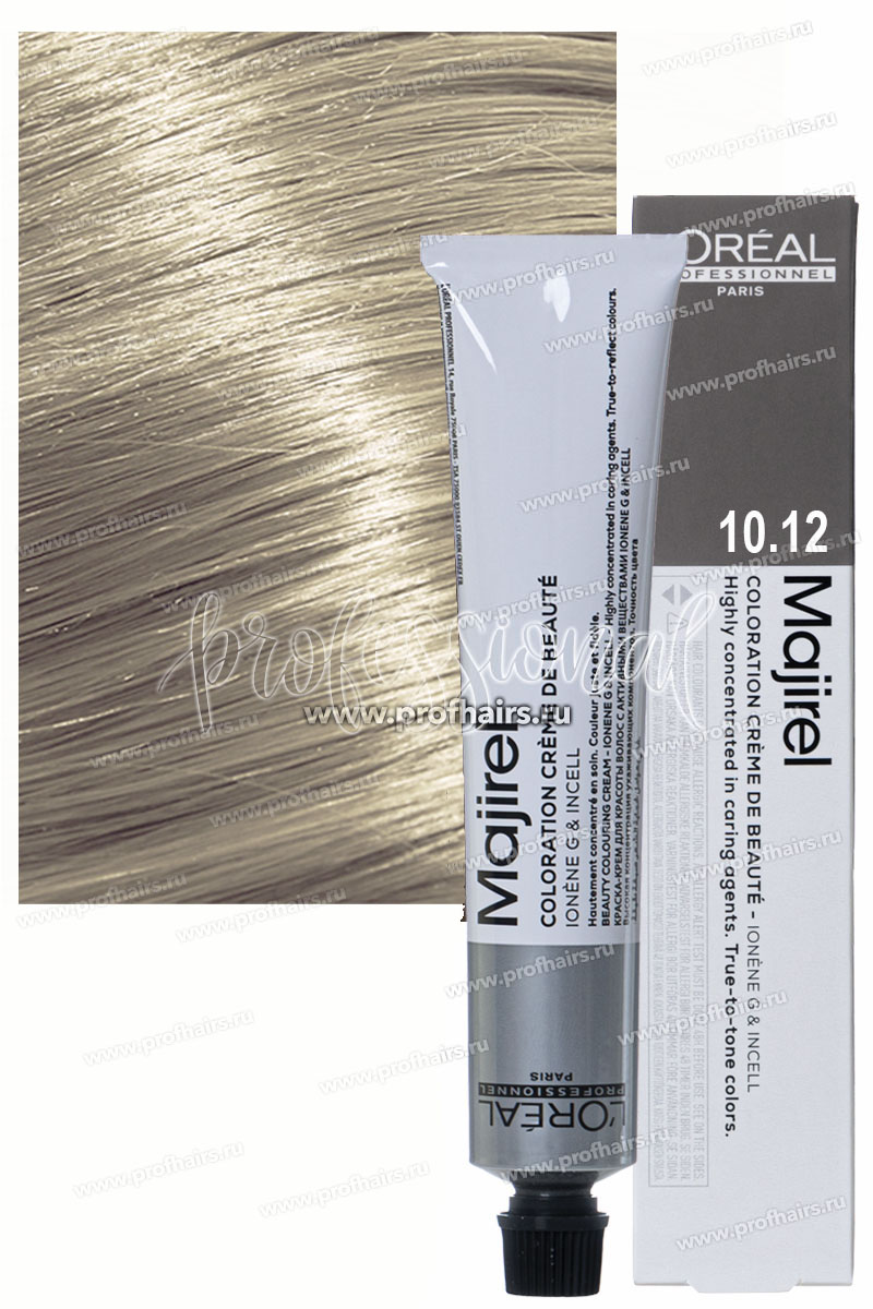 L'Oreal Majirel Краска для волос Мажирель 10.12  Очень очень светлый блондин  пепельно-перламутровый 50 мл.