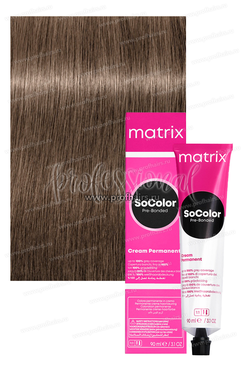 Matrix SoColor Pre-Bonded 8NA/8.01 Светлый блондин натуральный пепельный 90 мл.