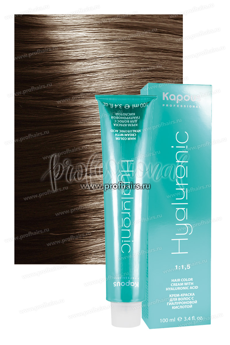 Kapous Hyaluronic Acid 7.81 Блондин карамельный пепельный 100 мл.