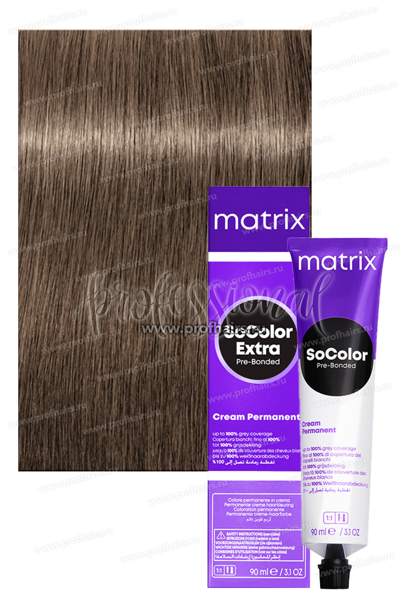 Matrix SoColor Pre-Bonded 508NA/8.01 Светлый блондин натуральный пепельный 90 мл.