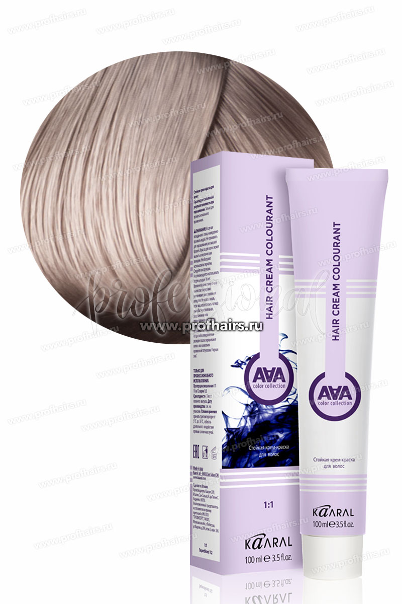 Kaaral AAA Стойкая краска для волос 10.25 Очень-очень светлый перламутрово-розовый блондин 100 мл.