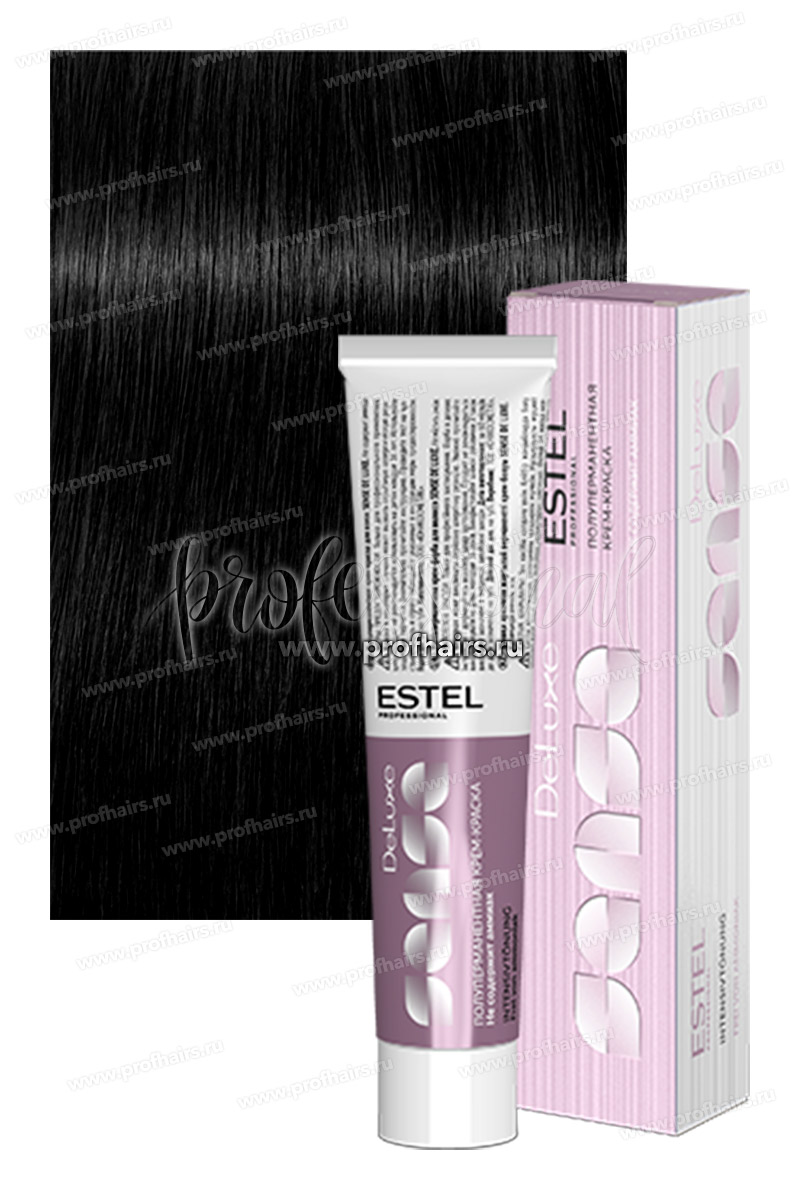 Estel Sense DeLuxe 1/0 Черный классический  Полуперманентная крем-краска 60 мл.