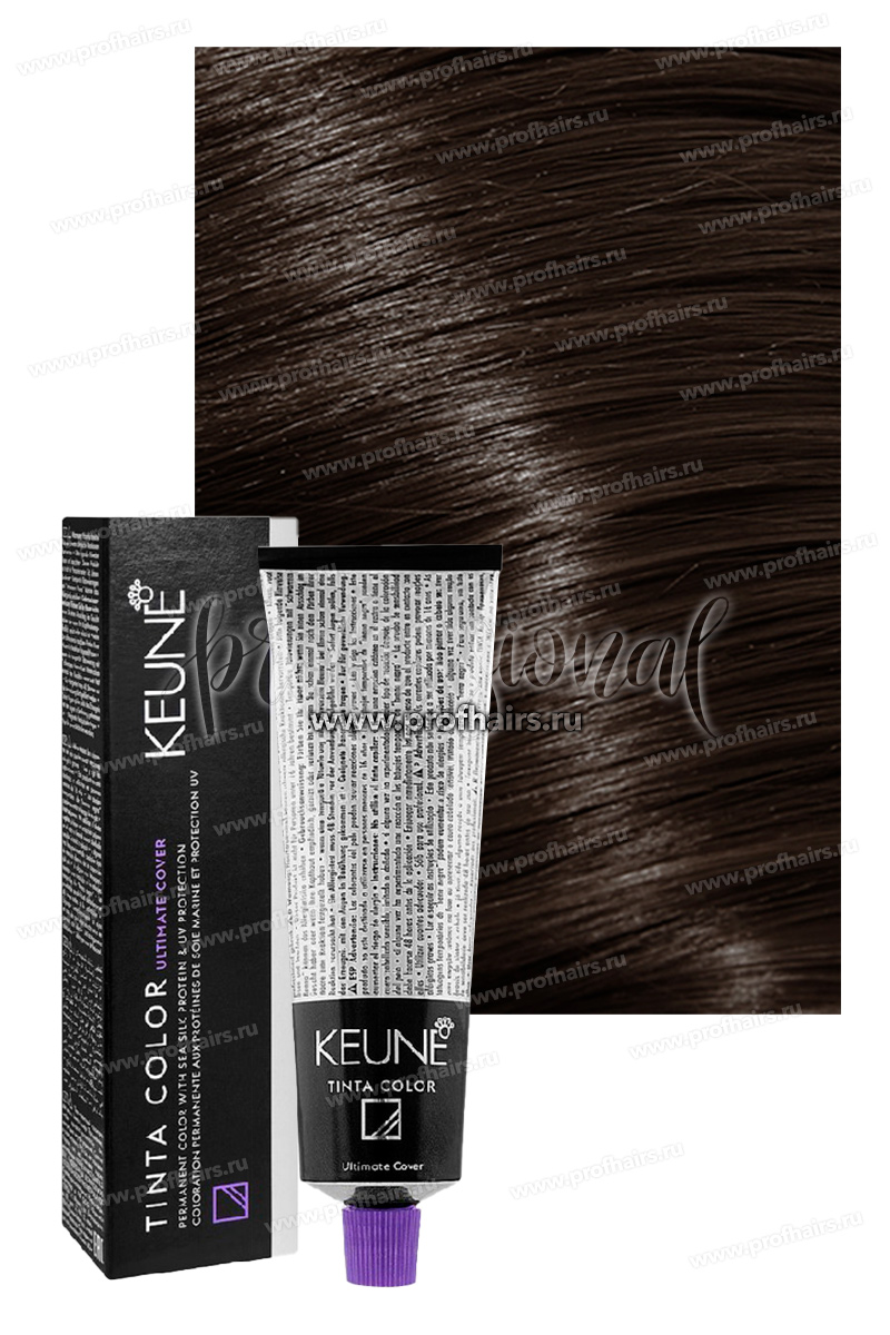 Keune Tinta color Ultimate Color Стойкая краска для волос 4.00 Шатен для седины 60 мл.