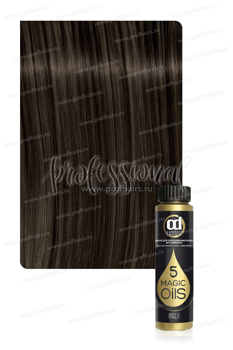 Constant Delight 5 Magic Oil Масло для окрашивания волос без аммиака 5/02 каштаново-русый натуральный пепельный 50 мл.