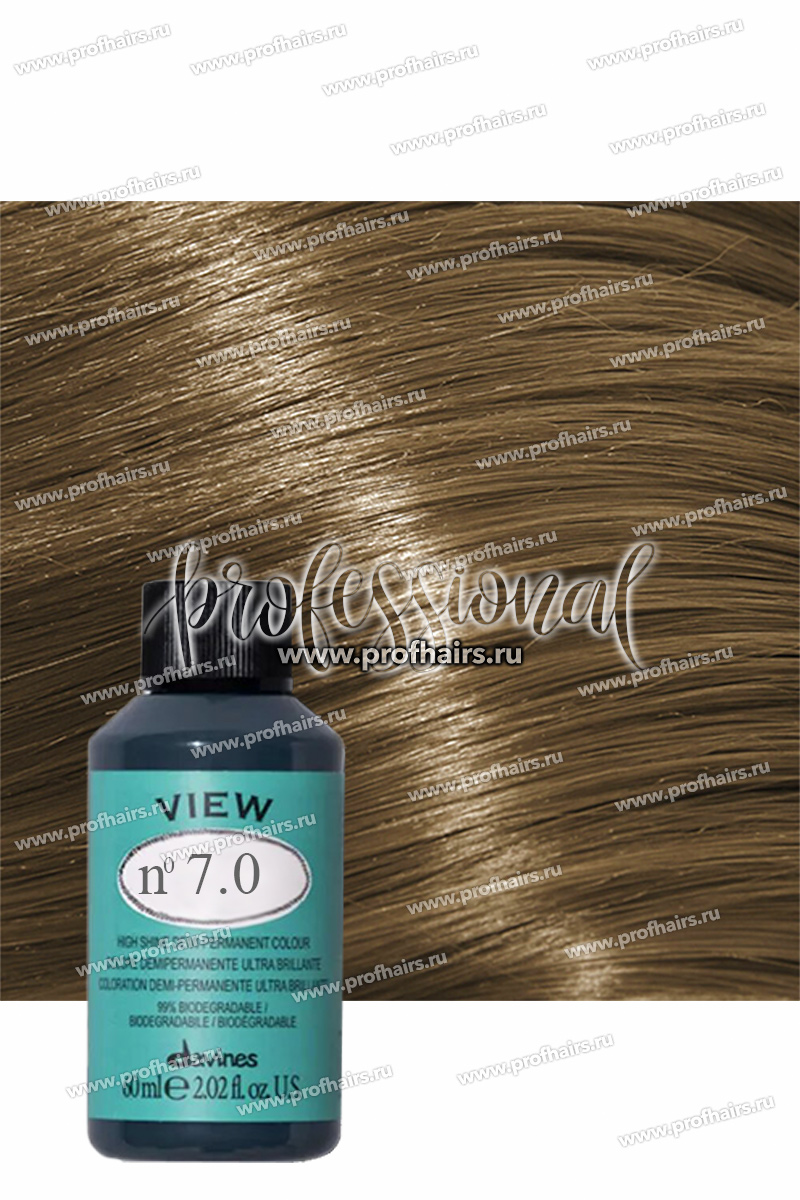 Davines View Полуперманентная тонирующая краска с кислым PH 7,0 Средний блонд натуральный 60 мл.