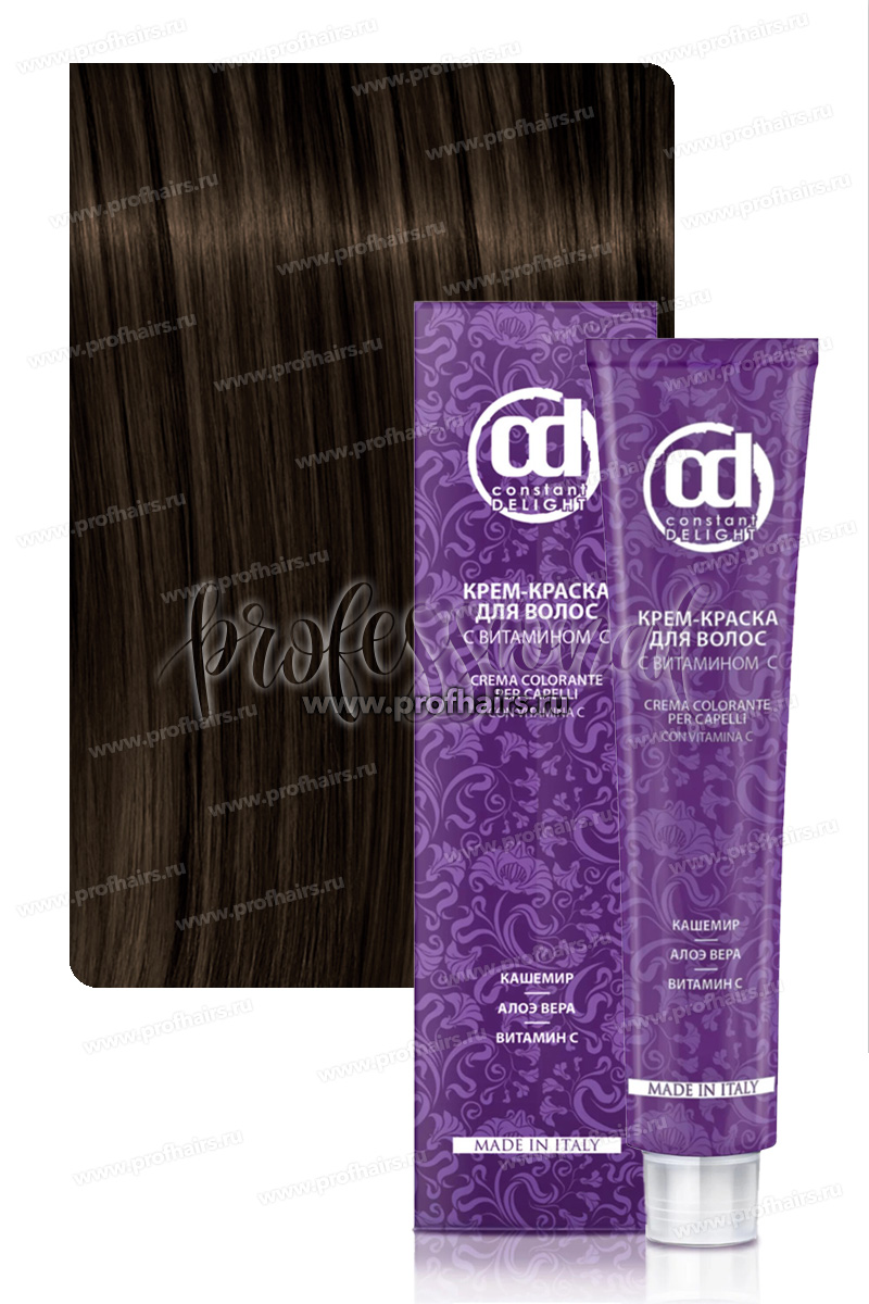 Constant Delight Крем-краска для волос с витамином С 4/60 Средне-коричневый шоколадно-натуральный 100 мл.