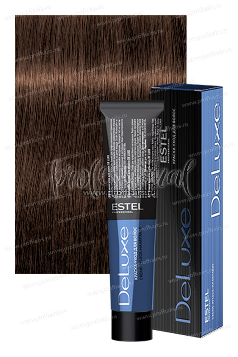 Estel DeLuxe 5/70 Светлый шатен коричневый для седины  Краска-уход 60 мл.
