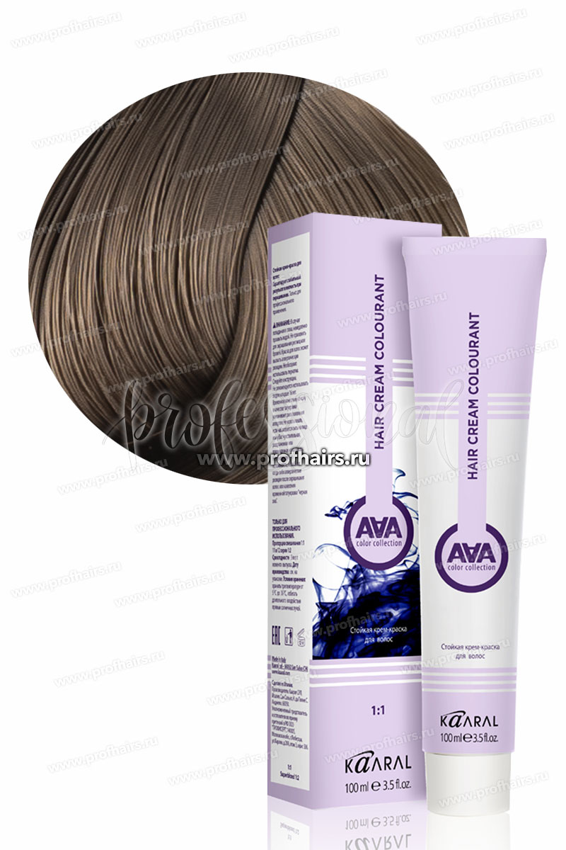 Kaaral AAA Стойкая краска для волос 7.1 Пепельный блондин 100 мл.