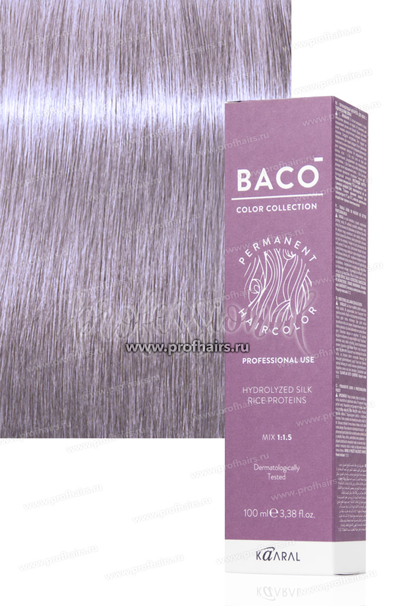 Kaaral Baco Стойкая краска для волос 10.22 Очень-очень светлый блондин интенсивно-фиолетовый 100 мл.