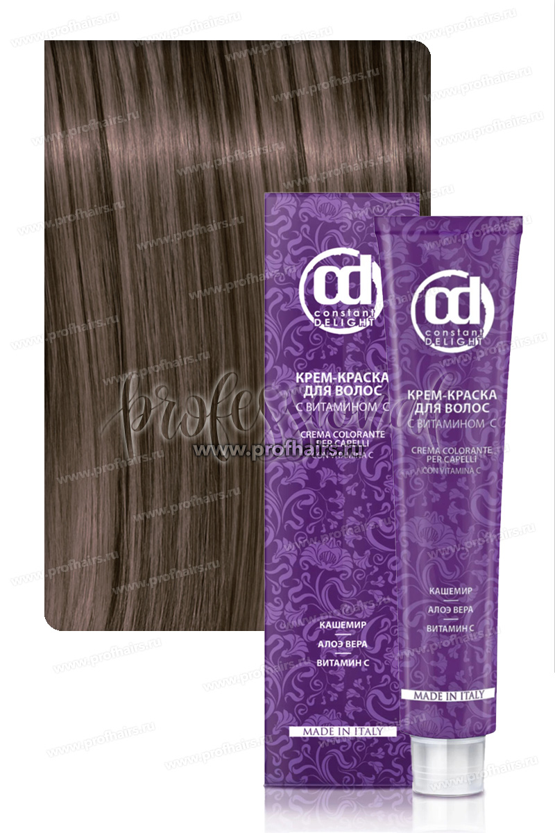 Constant Delight Крем-краска для волос с витамином С 7/62 Средне-русый шоколадно-пепельный 100 мл.