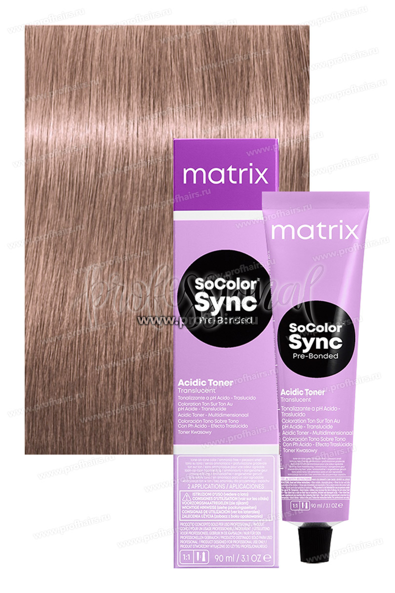 Matrix SoColor Sync Pre-Bonded Acidic Toner 10PR Кислотный тонер жемчужный розовый 90 мл.