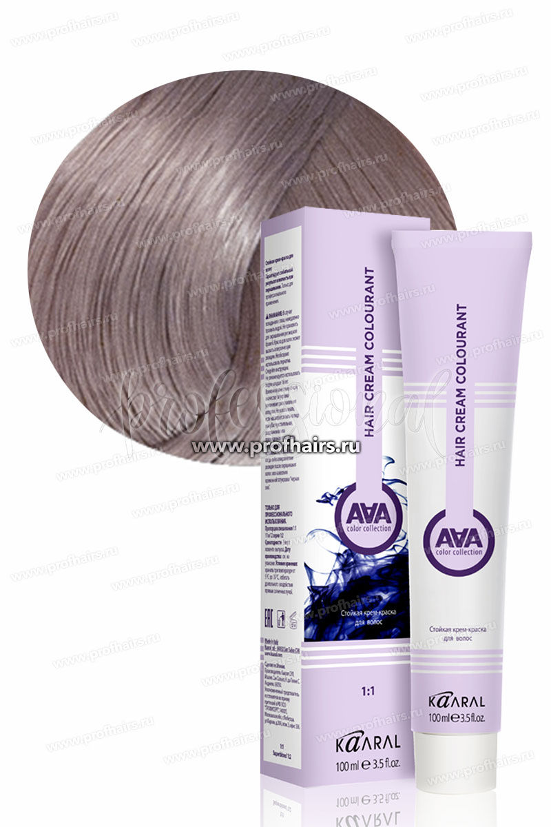 Kaaral AAA Стойкая краска для волос 9.21 Очень светлый блондин фиолетово-пепельный 100 мл.