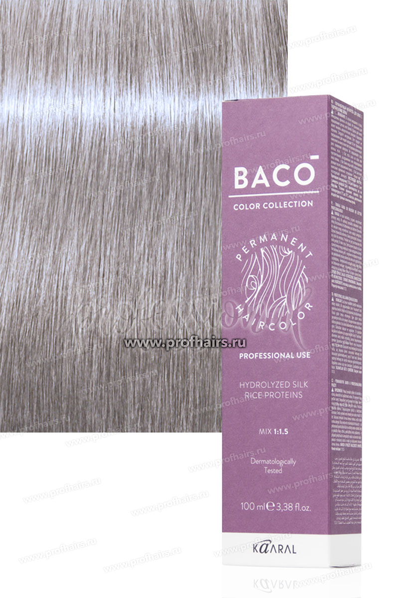 Kaaral Baco Стойкая краска для волос 10.11 Очень-очень светлый блондин интенсивно-пепельный  100 мл.