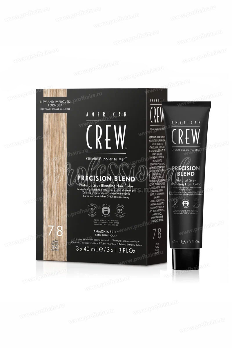 American Crew Precision Blend 7-8 Light Краска для тонирования седины. Тон светлый 3*40 мл.