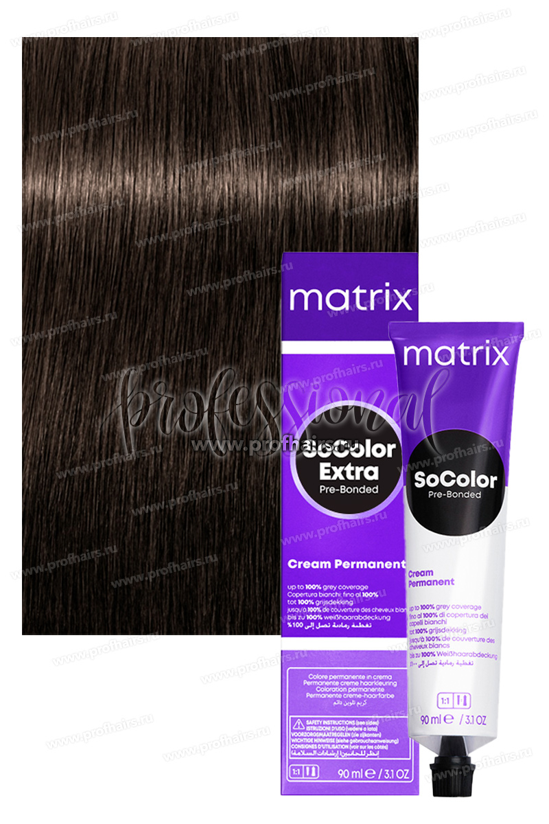 Matrix SoColor Pre-Bonded 505NA/5.01 Светлый шатен натуральный пепельный 90 мл.