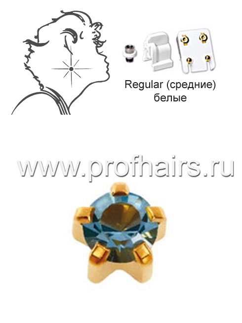 Studex Серьги средние Аквамарин R103