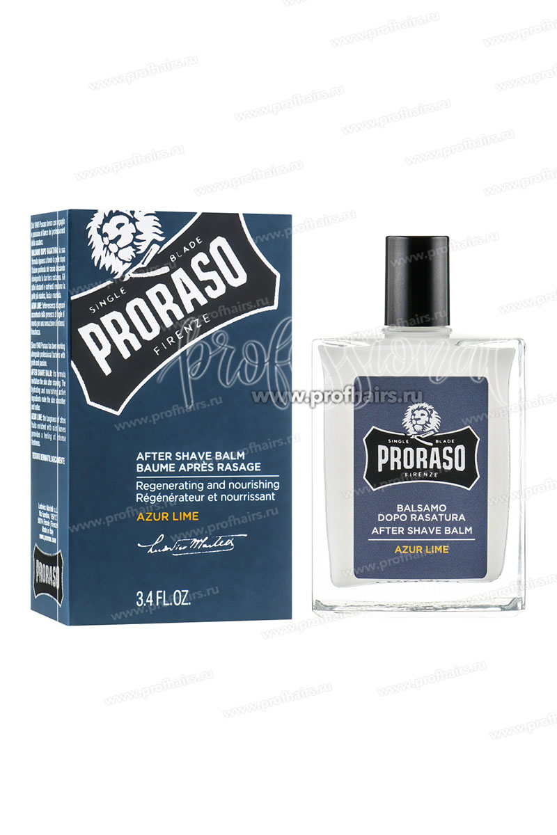 Proraso SINGLE BLADE Бальзам после бритья Azur Lime 100 мл.