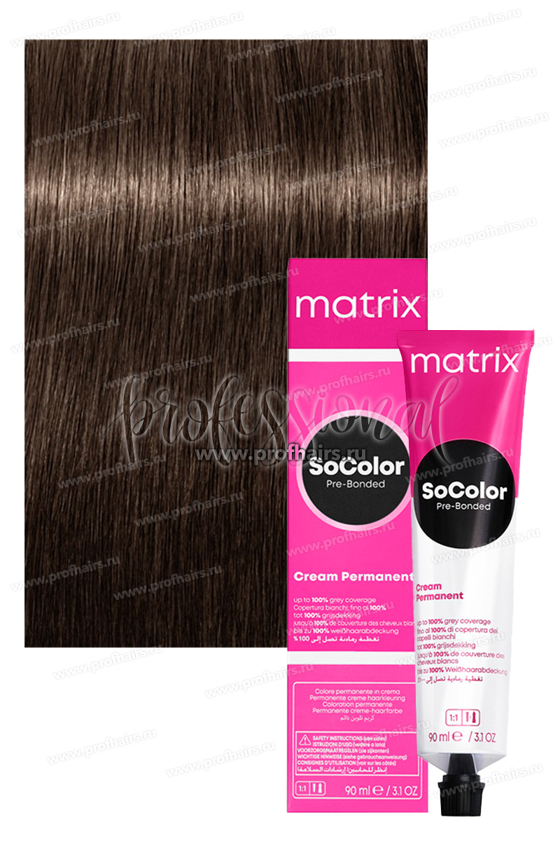 Matrix SoColor Pre-Bonded 6SP/6.99 Темный блондин серебристо-жемчужный 90 мл.