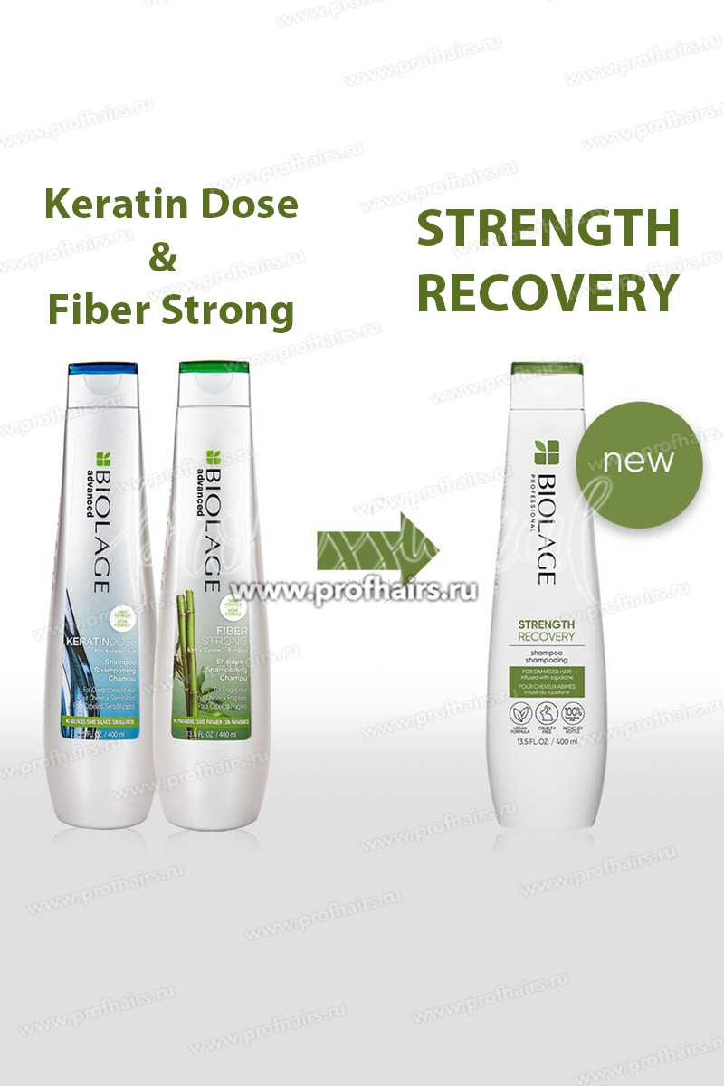 Biolage Strength Recovery Шампунь восстанавливающий для поврежденных волос со скваланом 1000 мл.