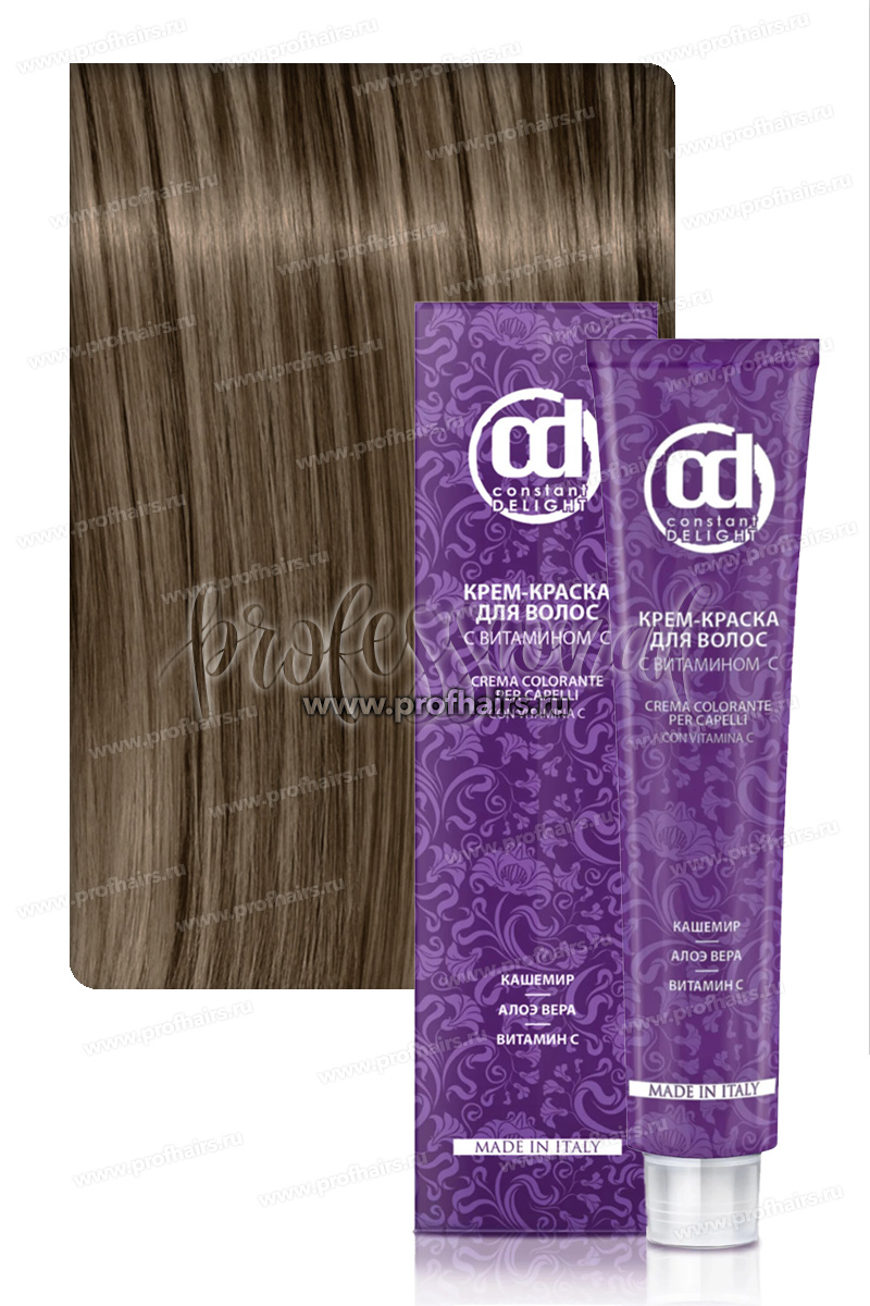 Constant Delight Крем-краска для волос с витамином С 7/1 Средне-русый сандре 100 мл.