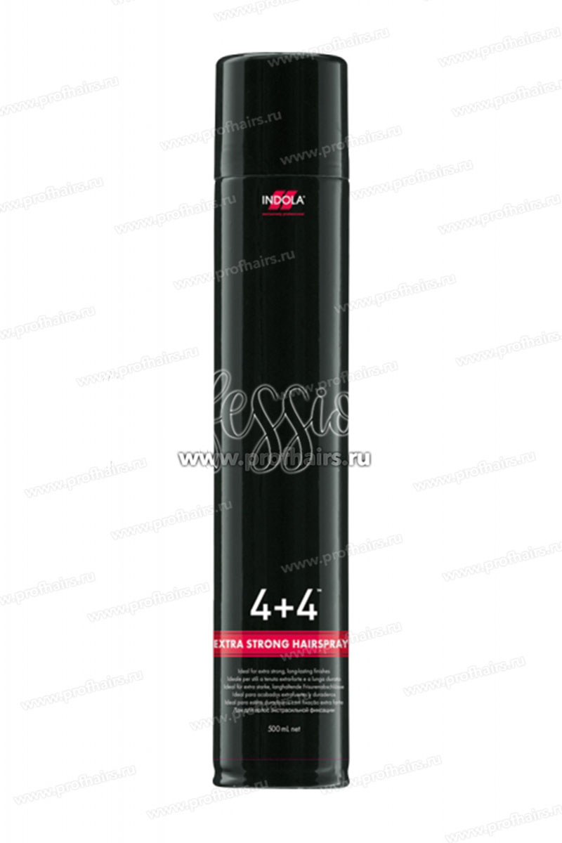 Indola 4+4 Extra Strong Hairspray Лак для волос экстрасильной фиксации 500 мл.