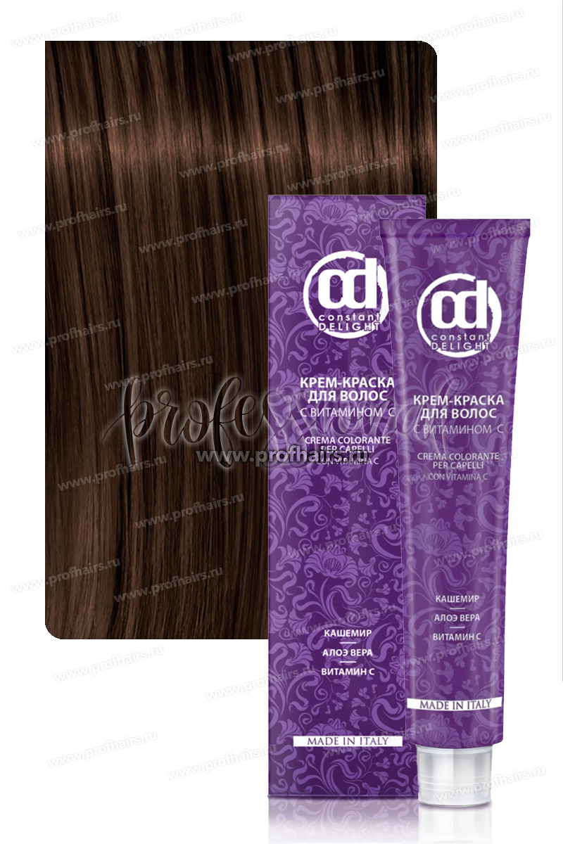 Constant Delight Крем-краска для волос с витамином С 5/68 Светло-коричневый шоколадно-красный 100 мл.