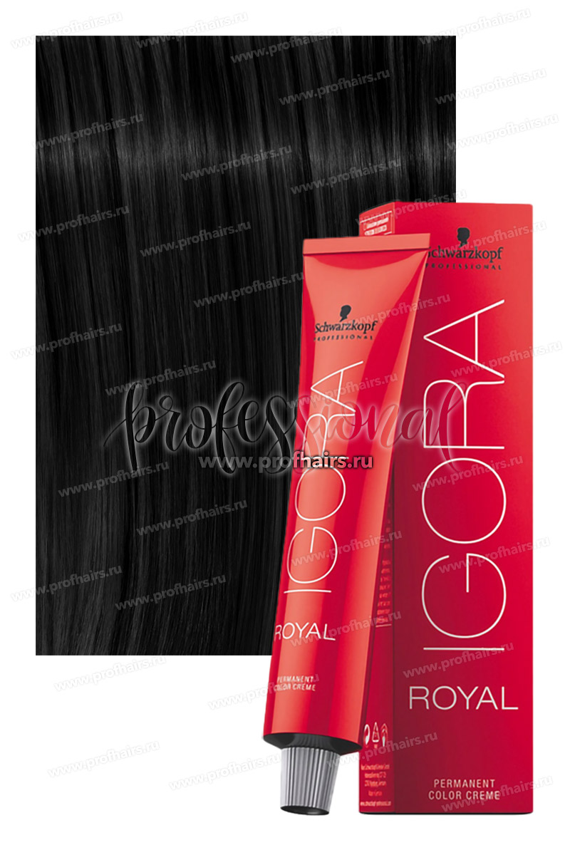 Schwarzkopf Igora Royal NEW 1-0 Краска для волос Черный натуральный 60 мл.