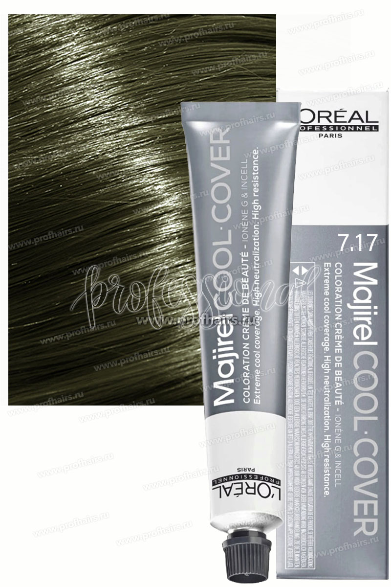 Loreal Majirel Cool Cover СС 7.17 Блондин пепельный металлизированный Краска для волос 50 мл.
