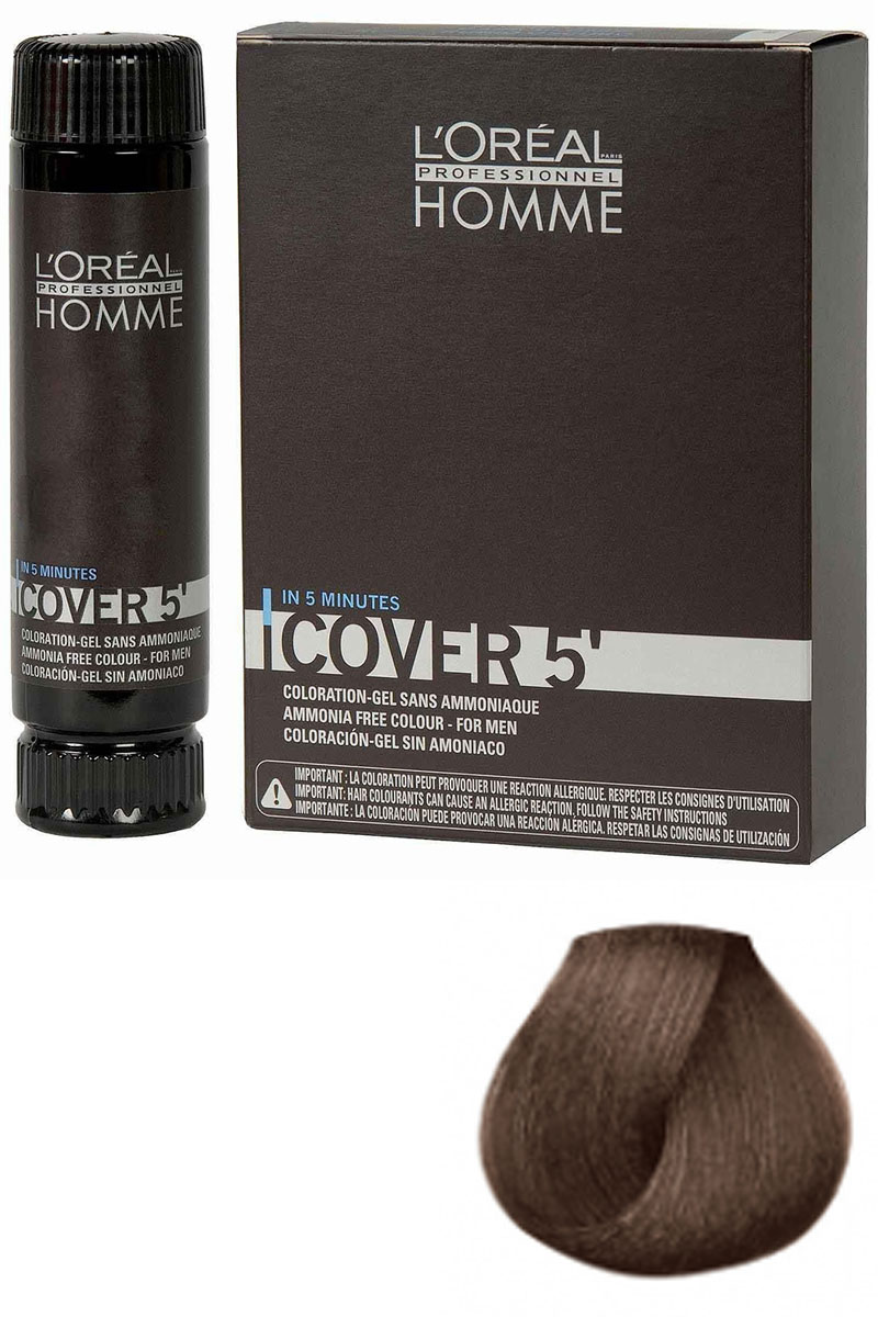 LOreal Homme Cover 5 Тонирующий гель без аммиака №5 Светлый шатен 3*50 мл